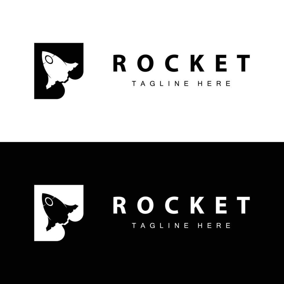 Rocket logo simple design template vector