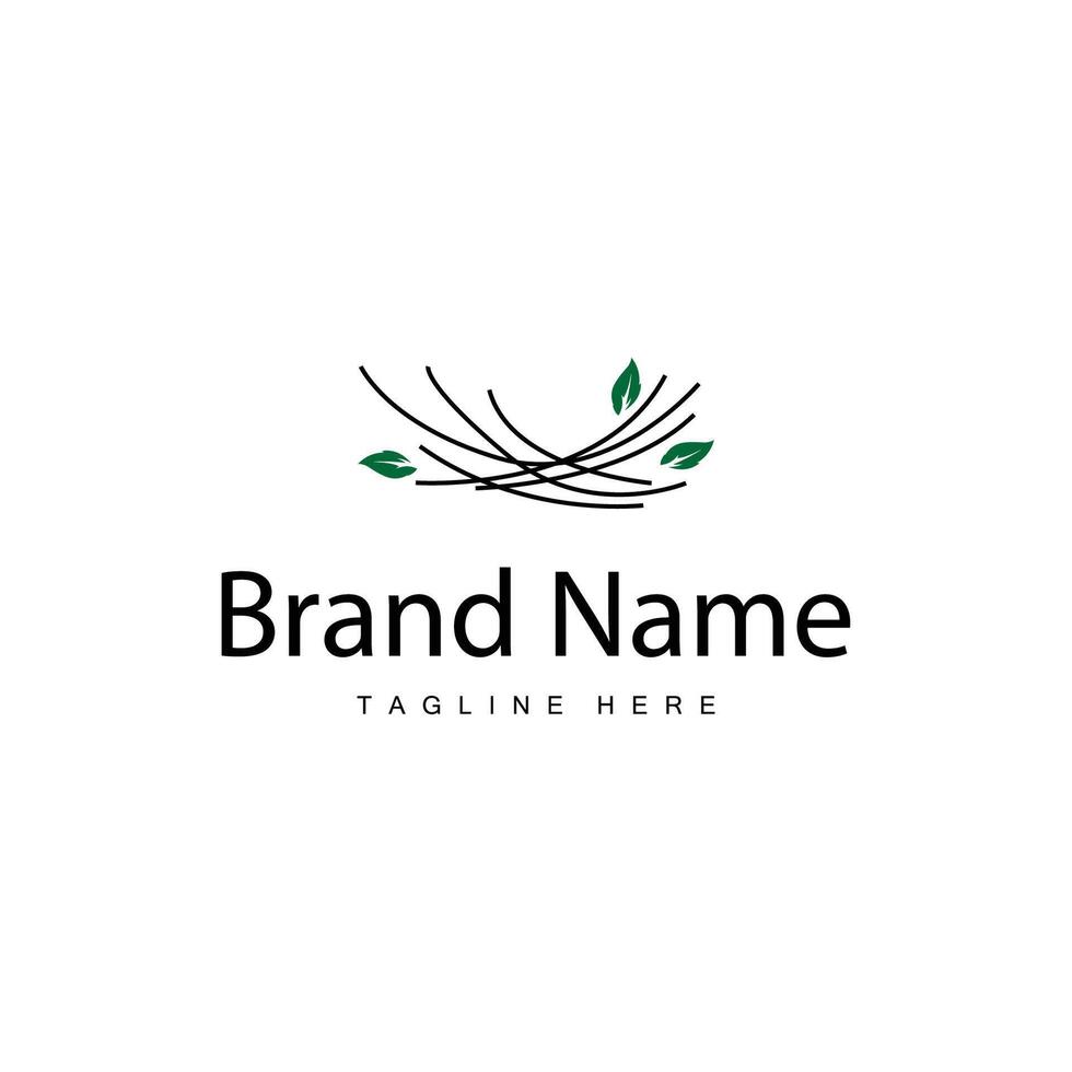 Bird's Nest Logo, Simple Bird House Design vector