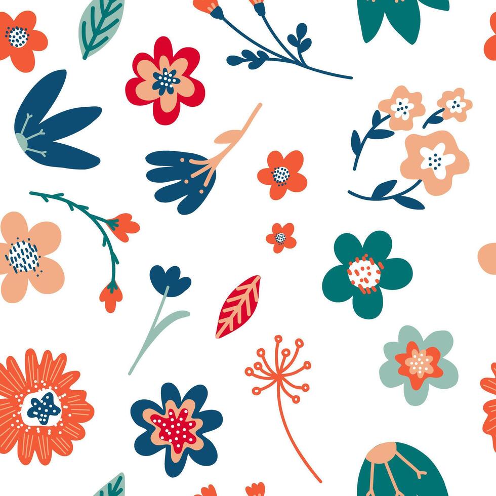 Floral seamless pattern, background. Floral pattern with pastel color flowers. Seamless pattern for design and fashion prints, textiles, and wraps. Ditsy style. vector