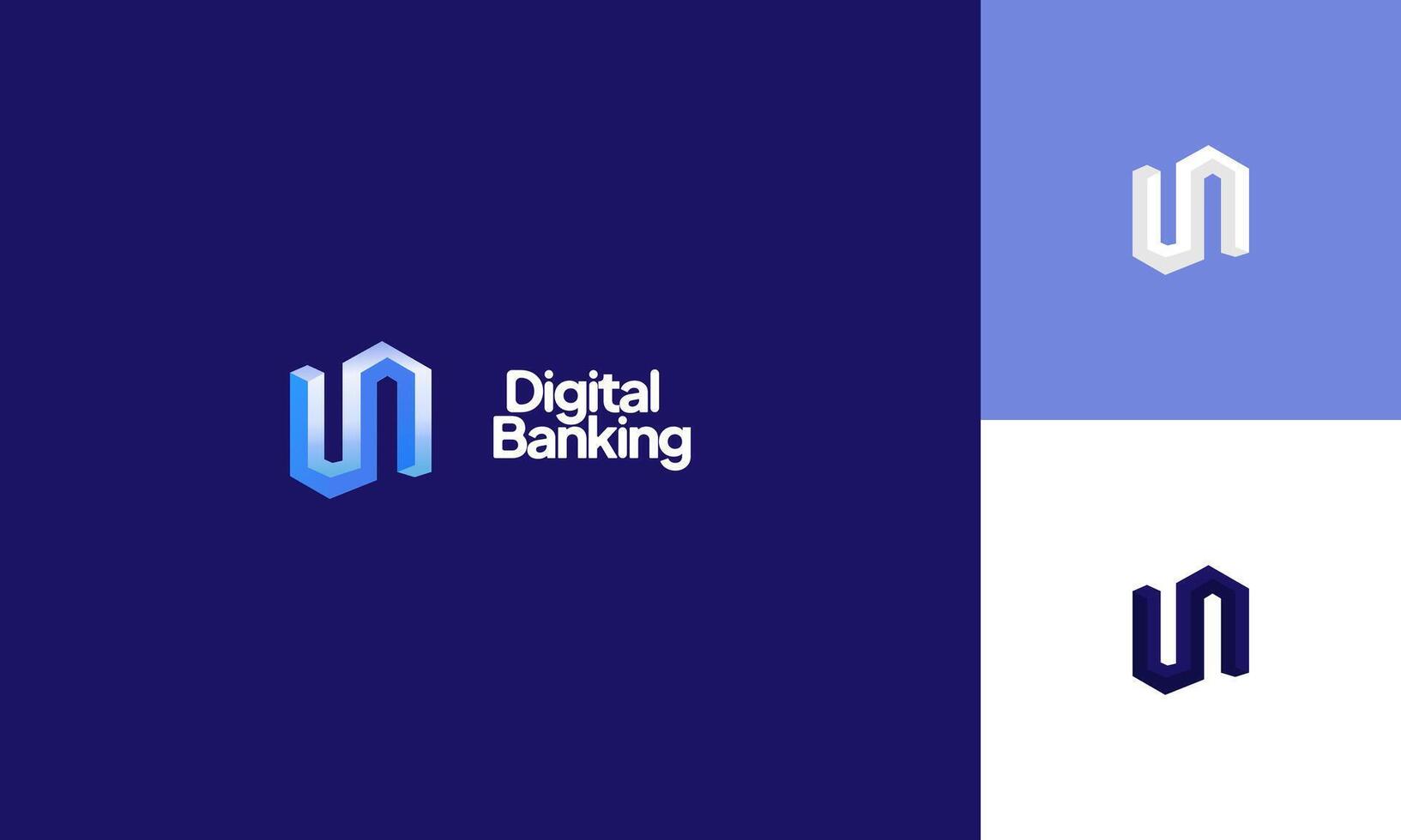 Modern Digital Banking Logo Template Showcasing Ease, Security, and Speed vector
