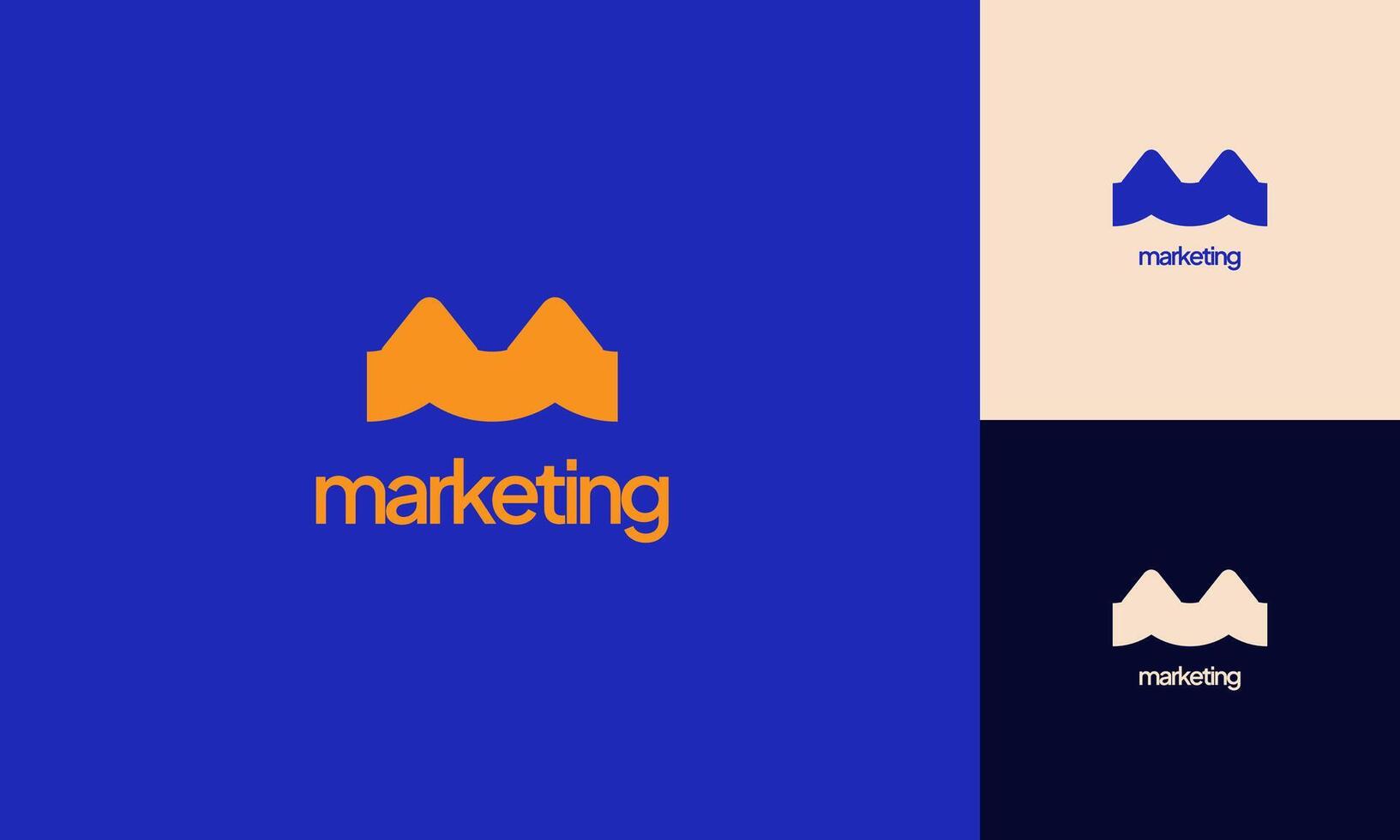 Marketing Logo Branding, Marketing Course or Online MArketing management platform and media Suitable For Branding, And brand purposes vector