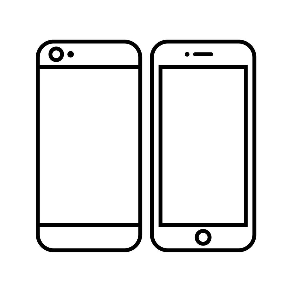 Smartphone line icon isolated on white background vector
