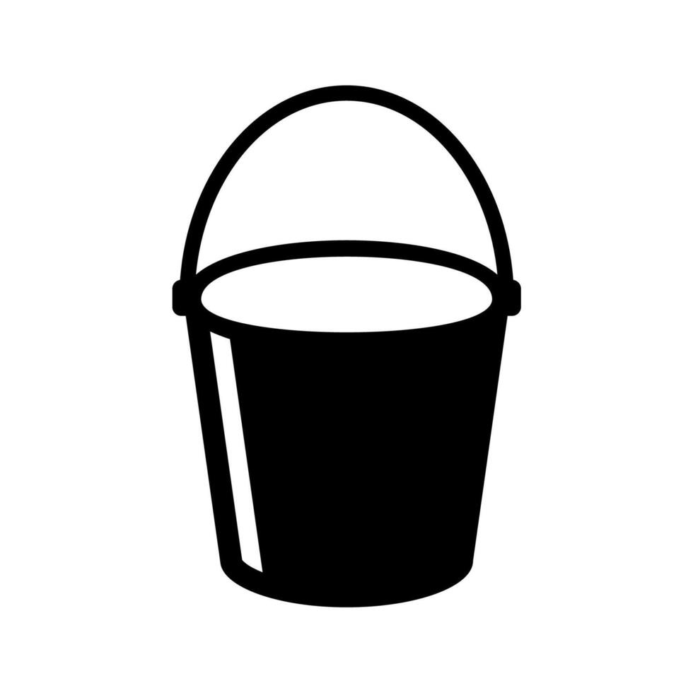 Bucket silhouette icon for apps and web vector