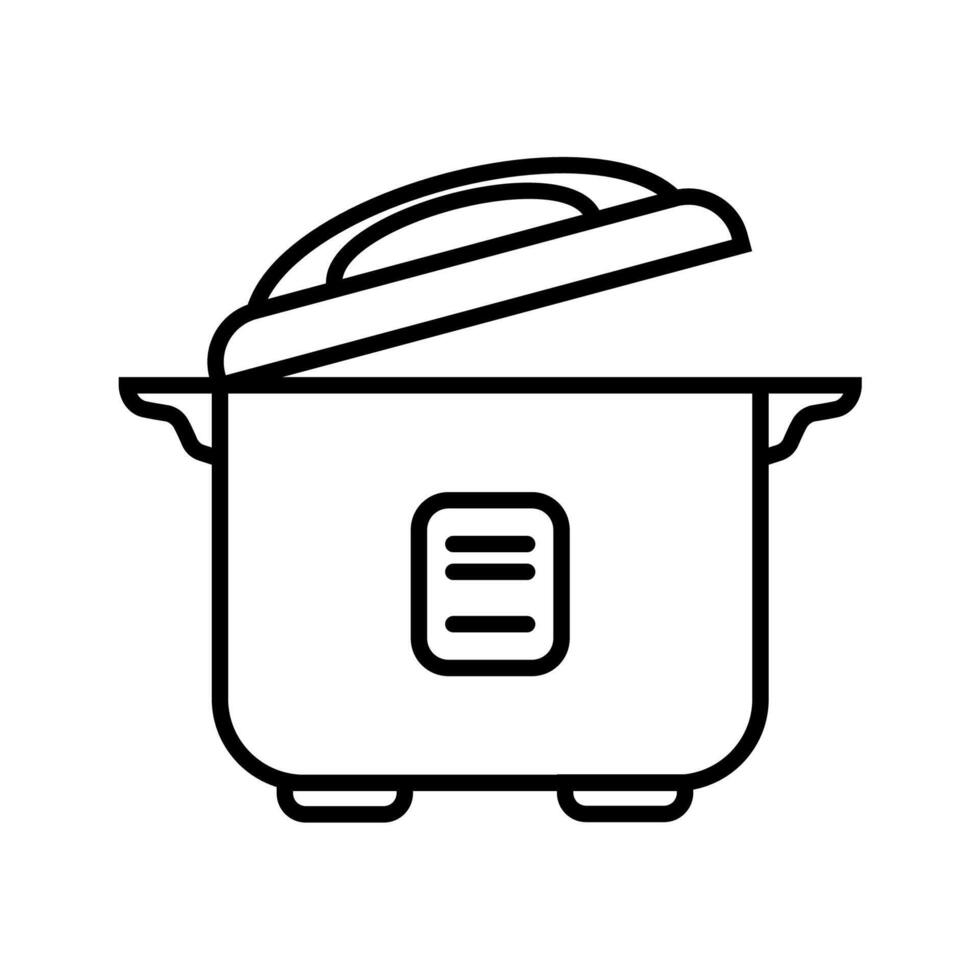 Simple rice cooker line icon vector