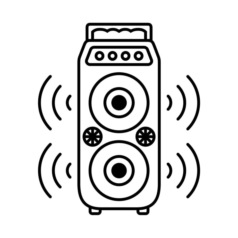 Speaker icon with music sound vector