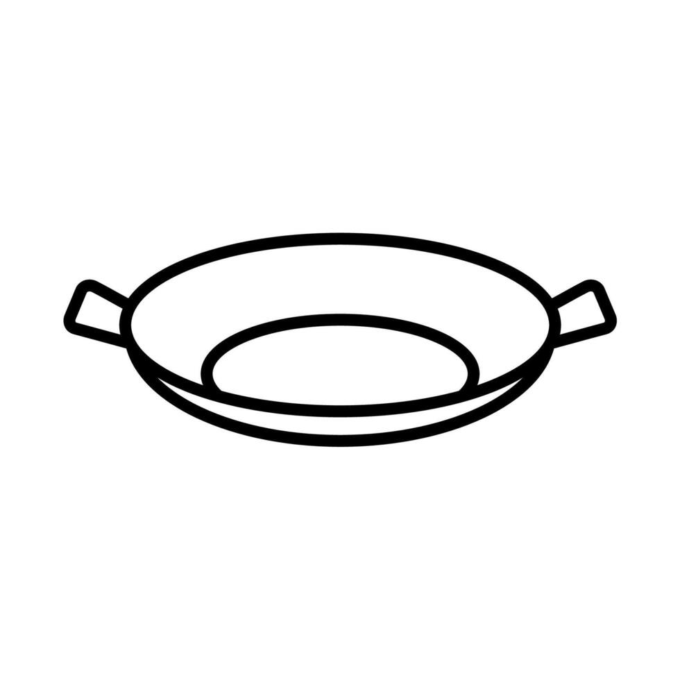 Line icon of frying pan for cooking vector