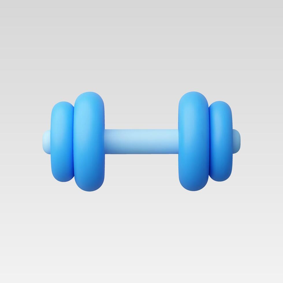 3d Realistic Dumbbell icon illustration vector