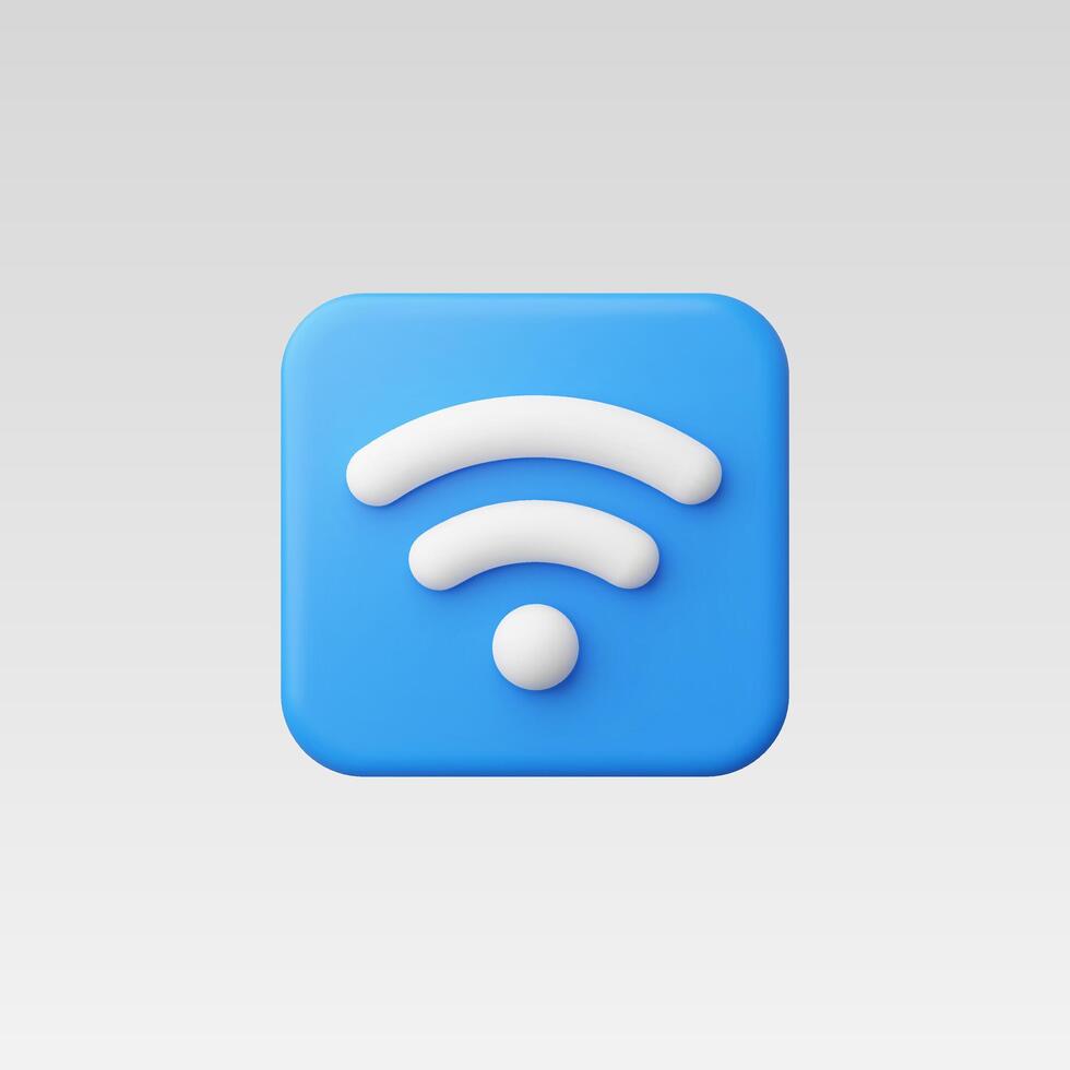 3D Realistic Wireless network icon illustration vector