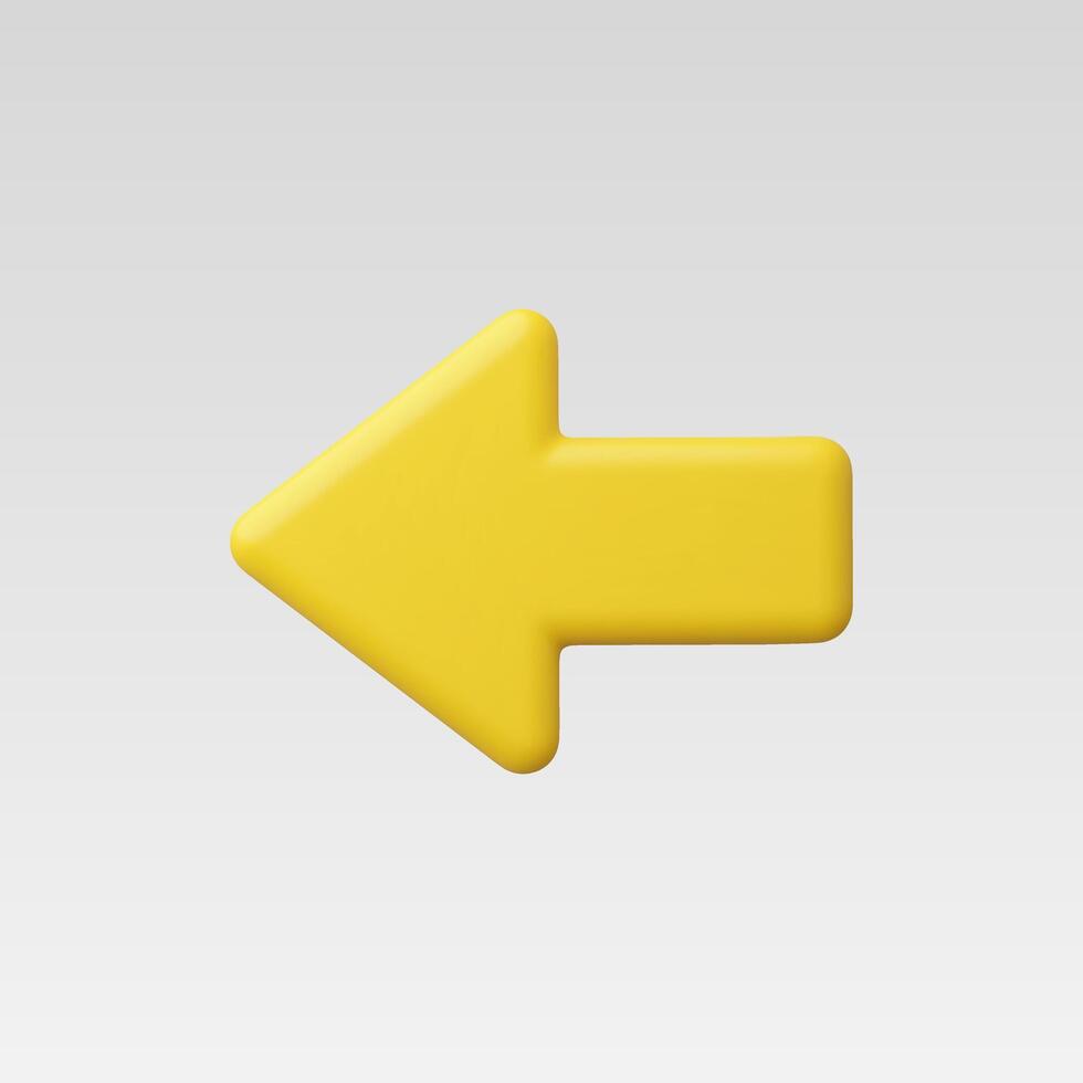 3d Realistic Left Arrow icon illustration vector