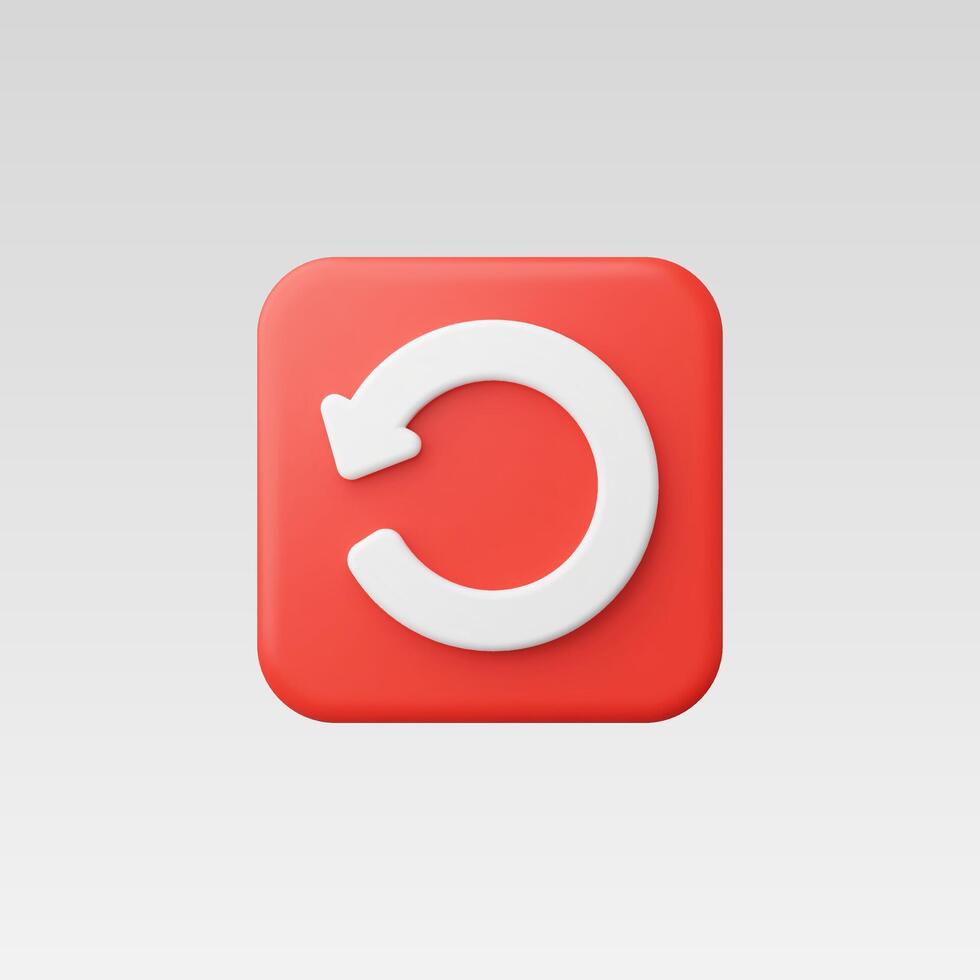 3d Realistic Reload or Refresh Icon illustration vector