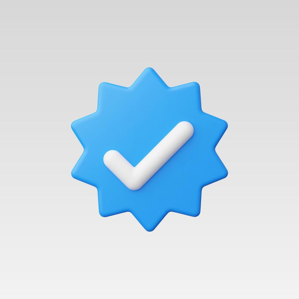 3d Realistic Verify check icon illustration vector