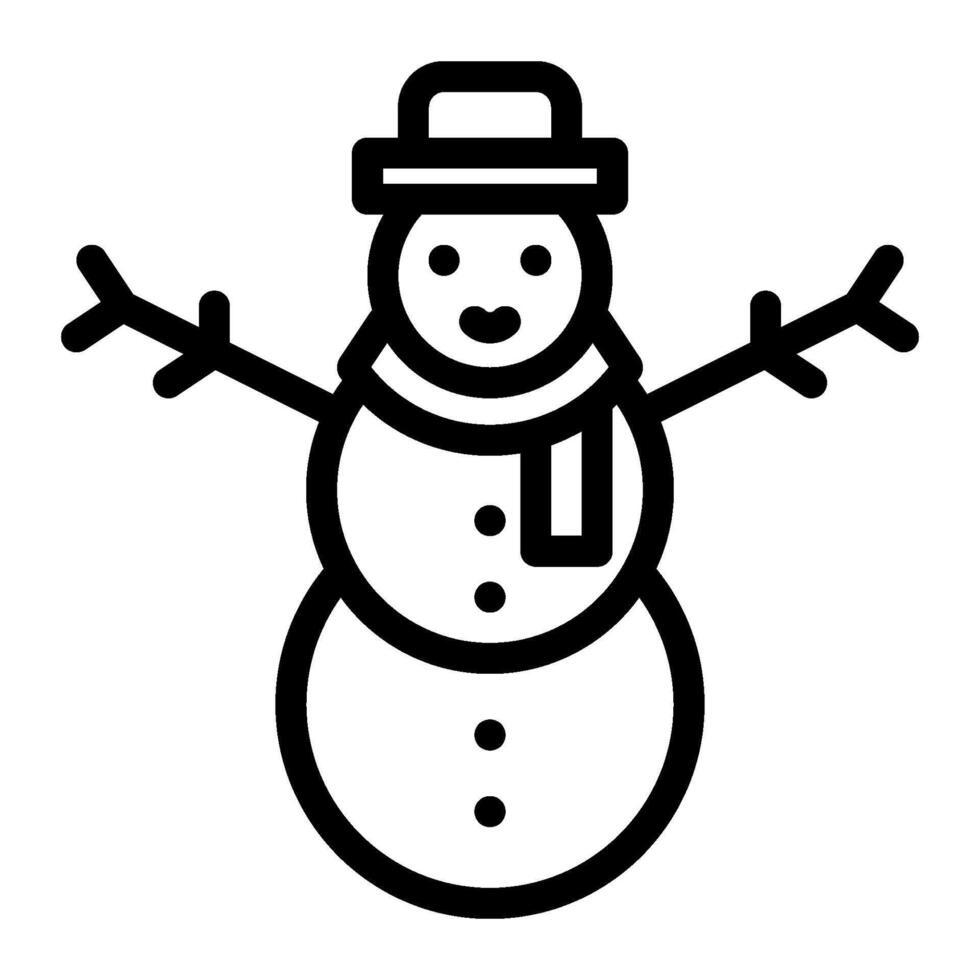 Snowman icon line style vector