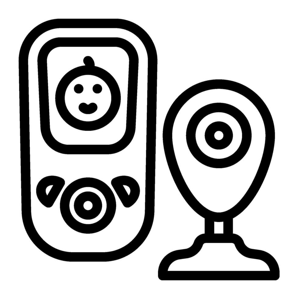 Baby monitor icon line style vector