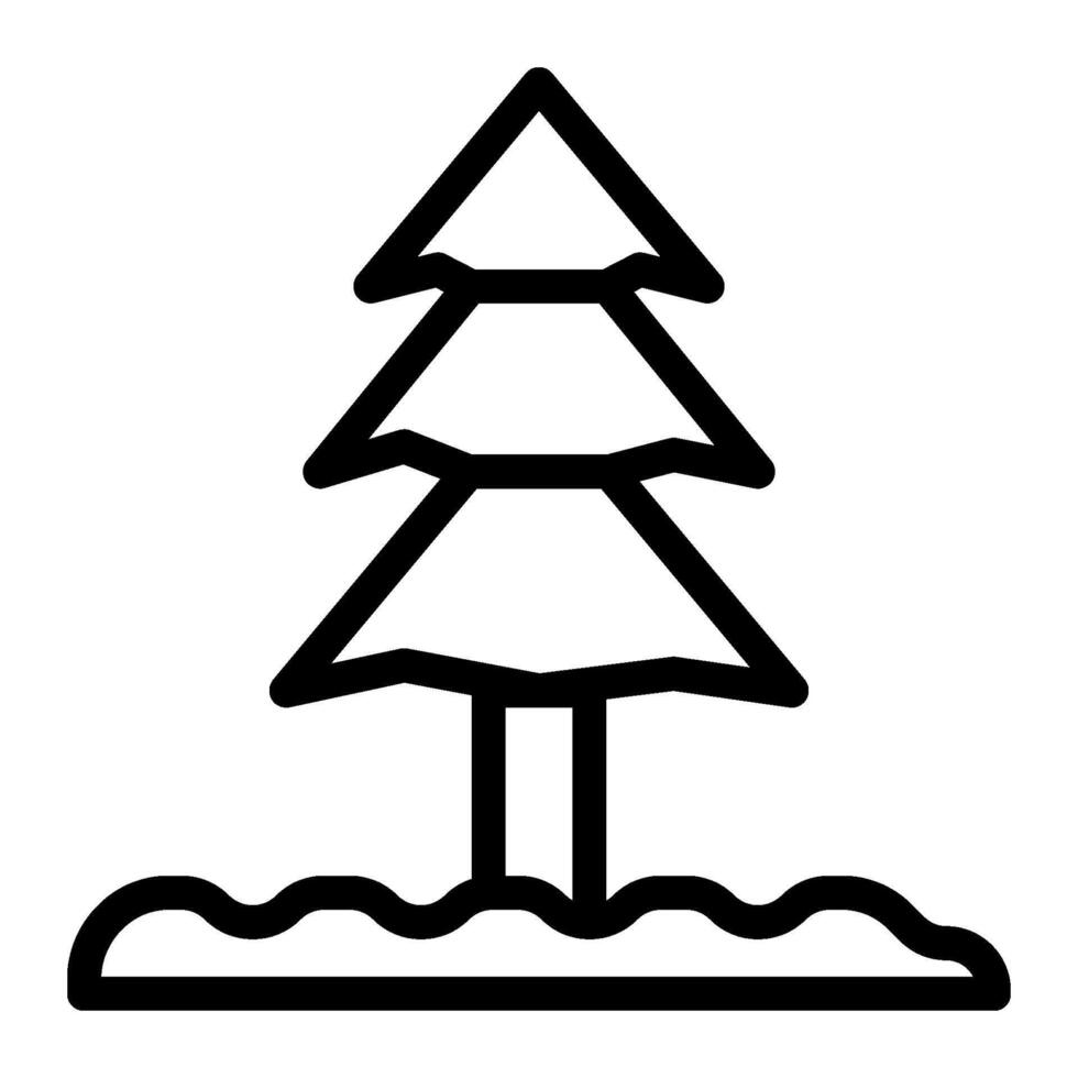 Snow tree icon line style vector