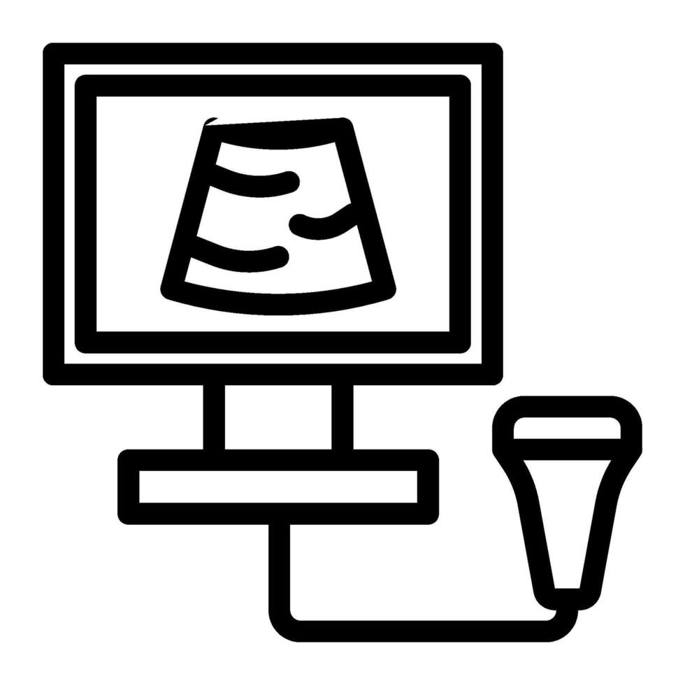 Ultrasound image icon line style vector
