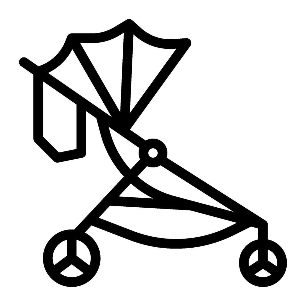 Stroller icon line style vector