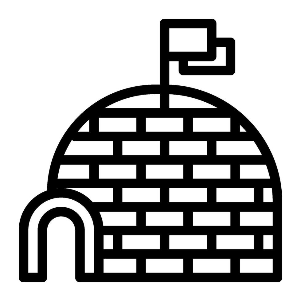 Igloo icon line style vector