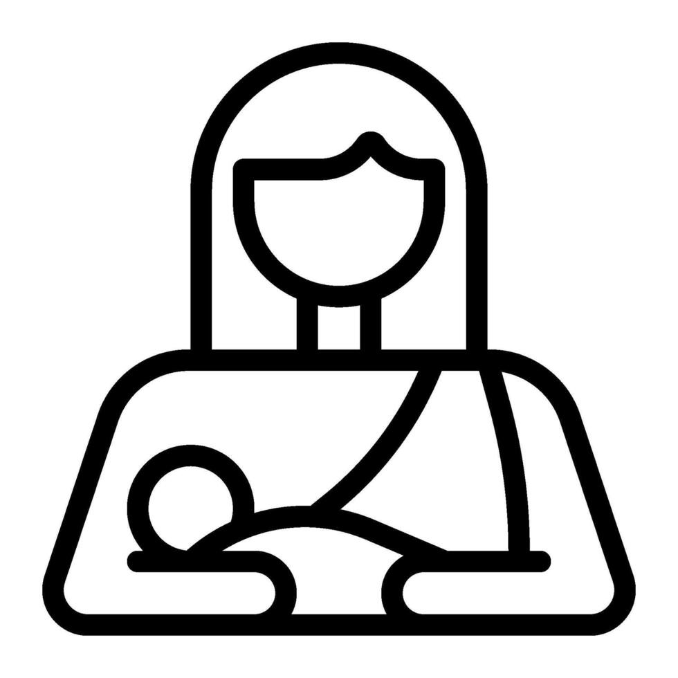 Breastfeeding icon line style vector
