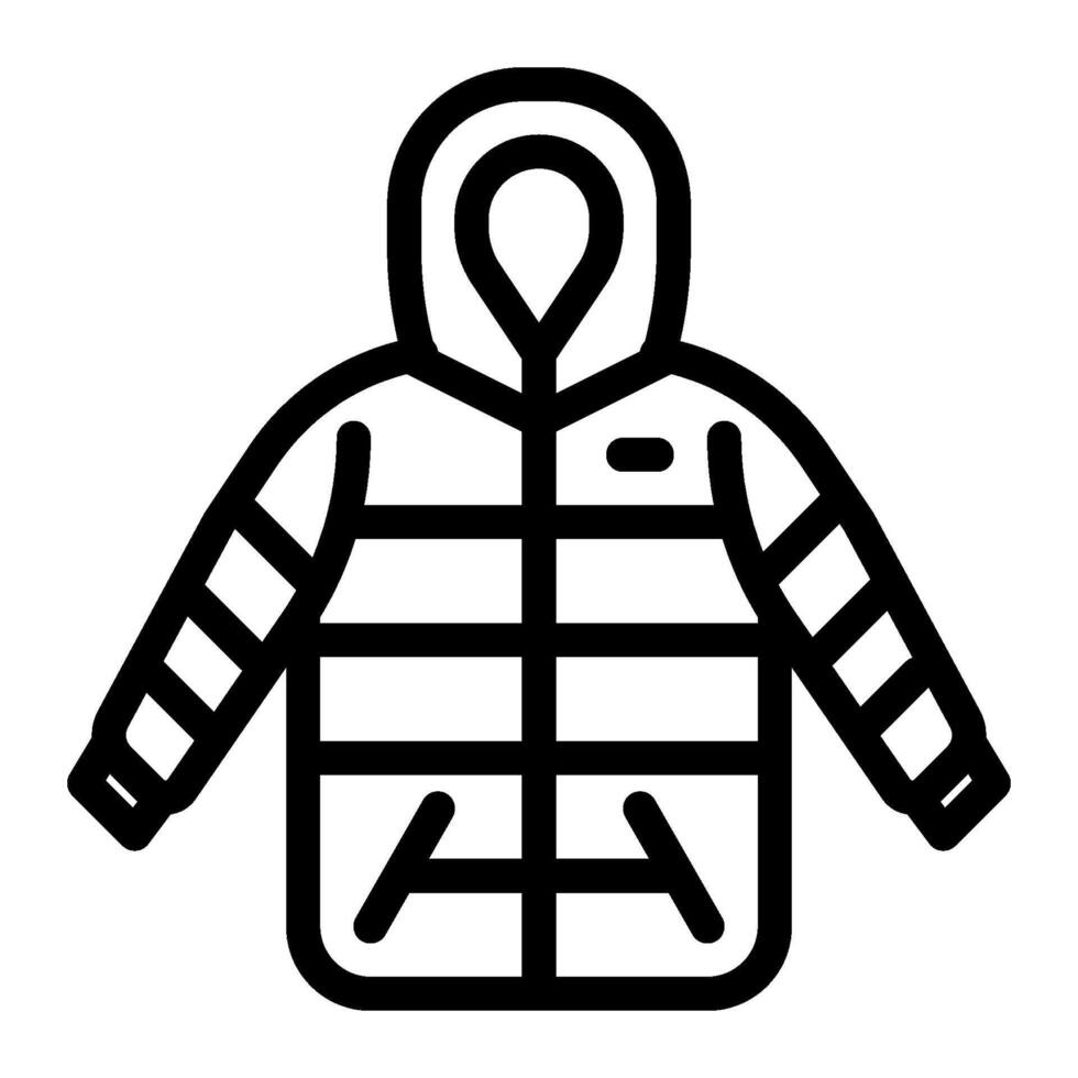Winter jacket icon line style vector