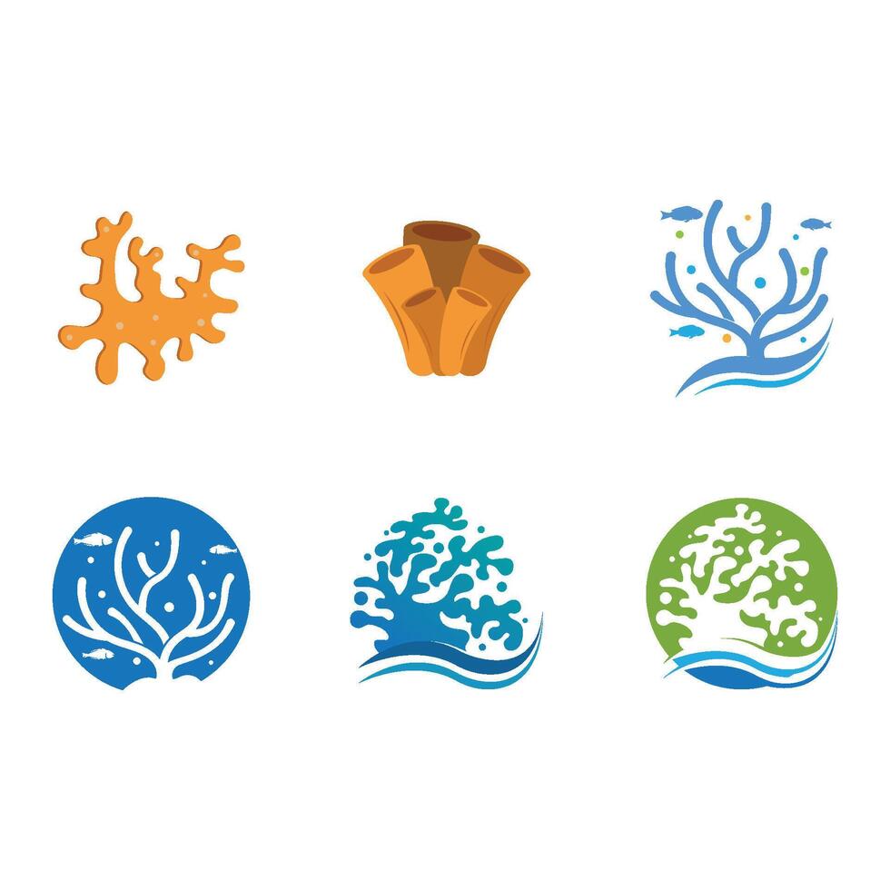 Coral icon design template flat style vector