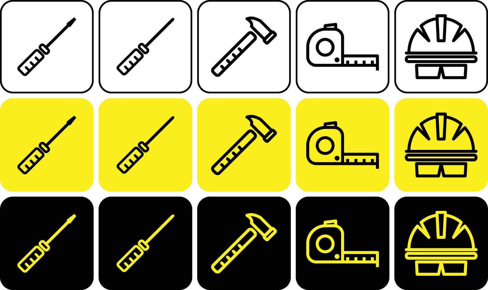 Construction Tool Icon Set Collection vector