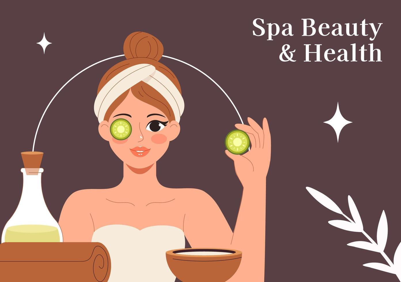 Cartoon Style Background for Spa and Beauty Social Media Templates vector