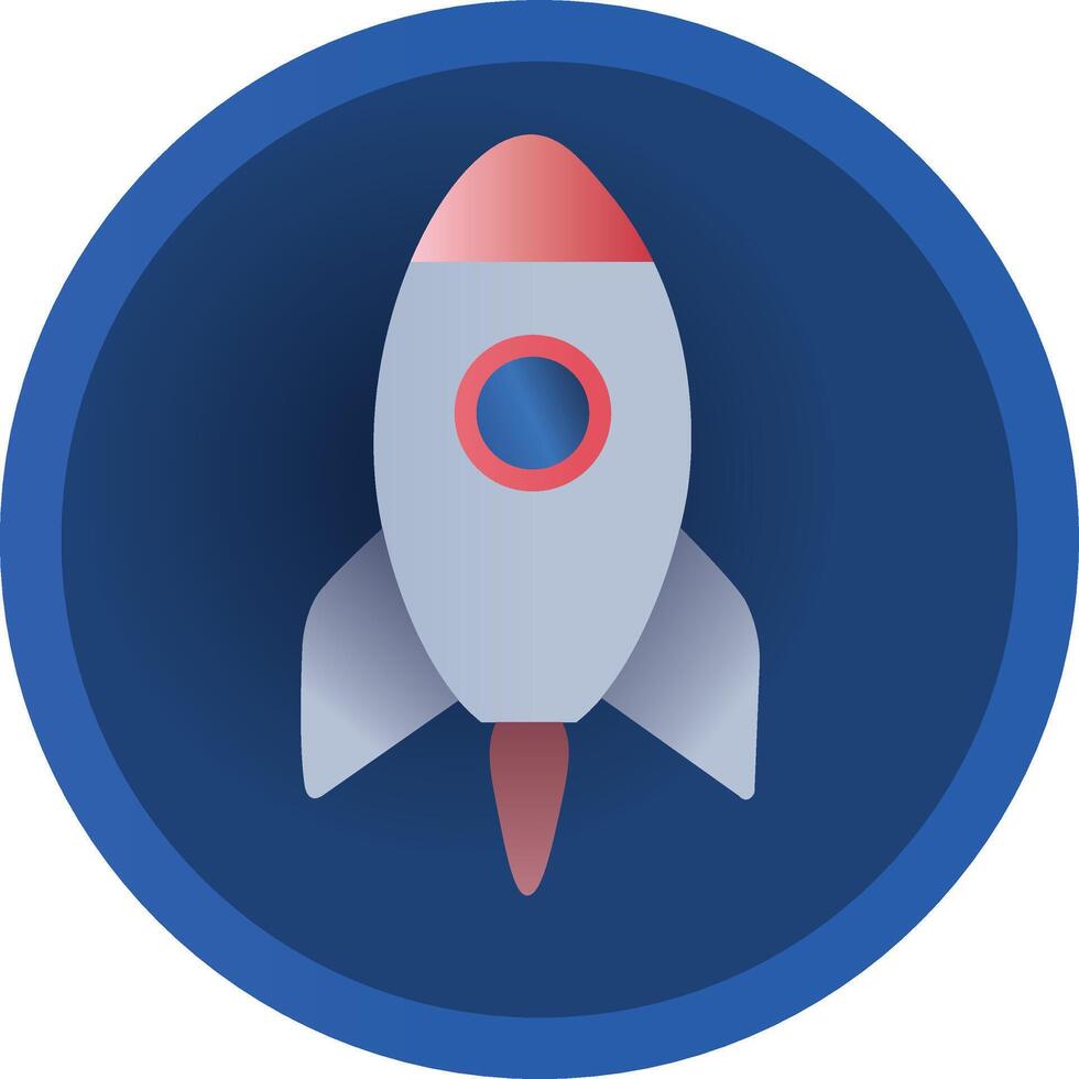 a flat icon of a rocket ship vector