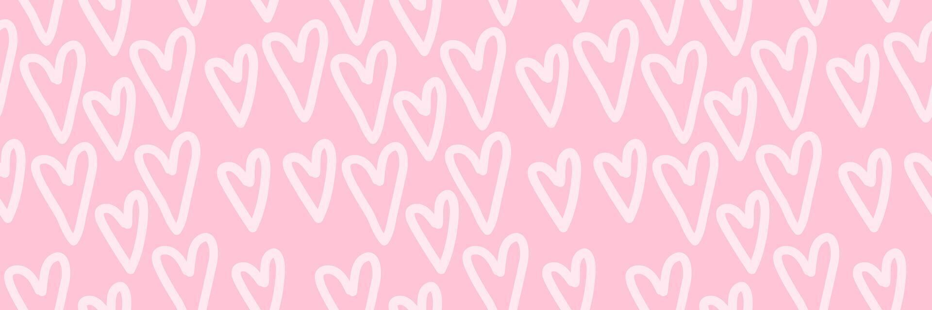 Hearts, web banner, pink seamless texture background 53657460 Vector ...