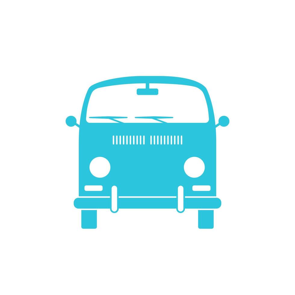Van icon, Front view Isolated on white background. From blue icon set. vector