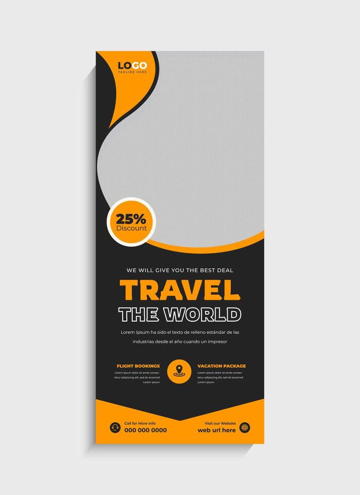 Travel Agency standee roll up banner template design vector