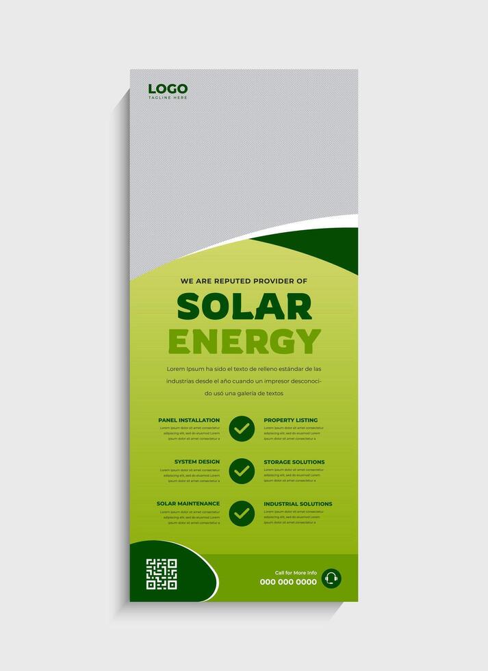 Creative Solar Energy business standee roll up banner template vector