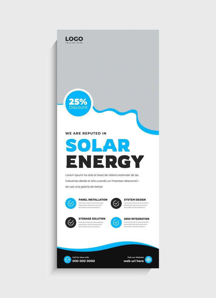 Stylish Solar Energy business standee roll up banner template vector