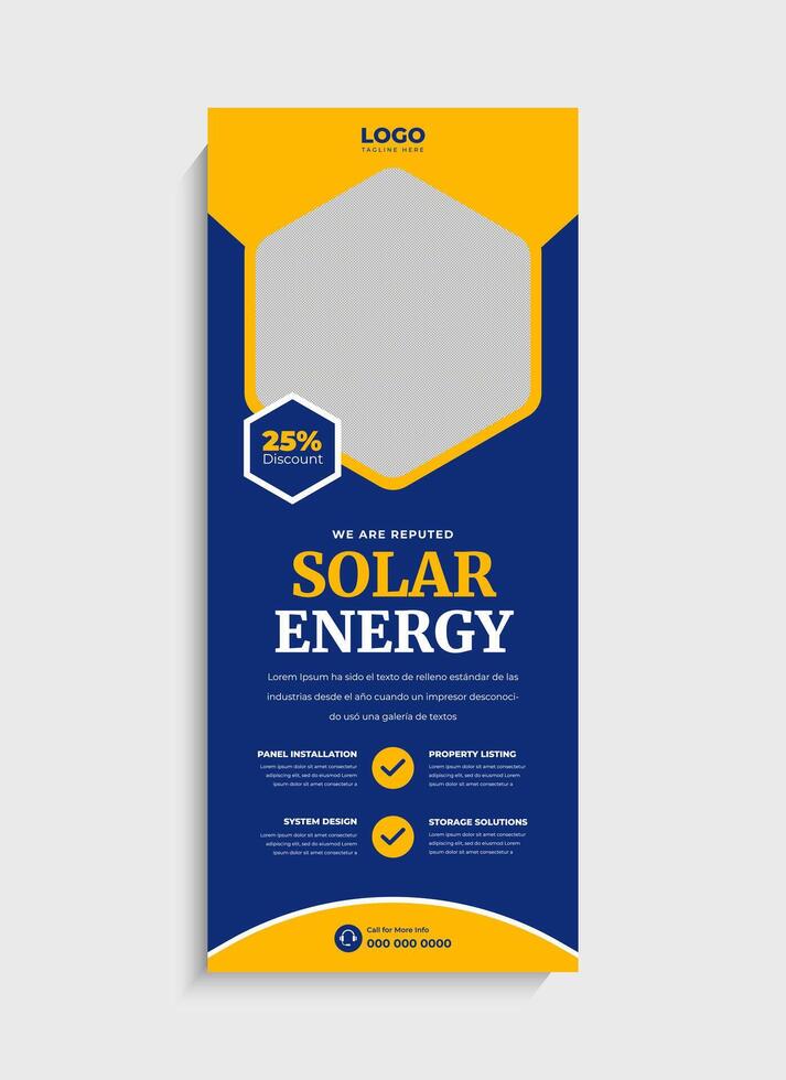 Professional Solar Energy business standee roll up banner template vector