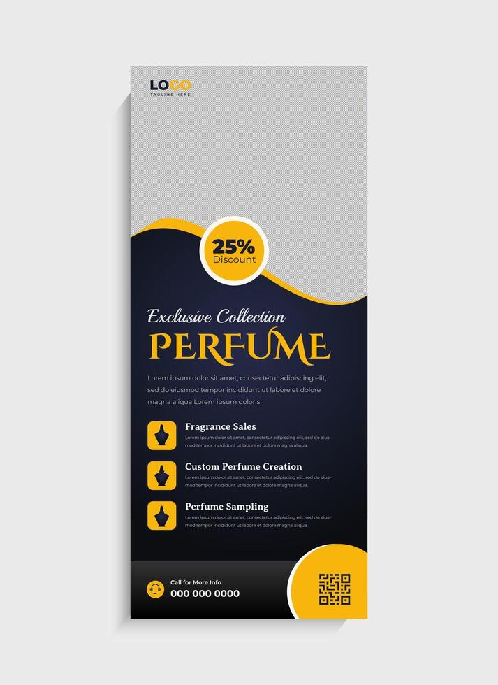 Perfume business standee roll up banner template design vector