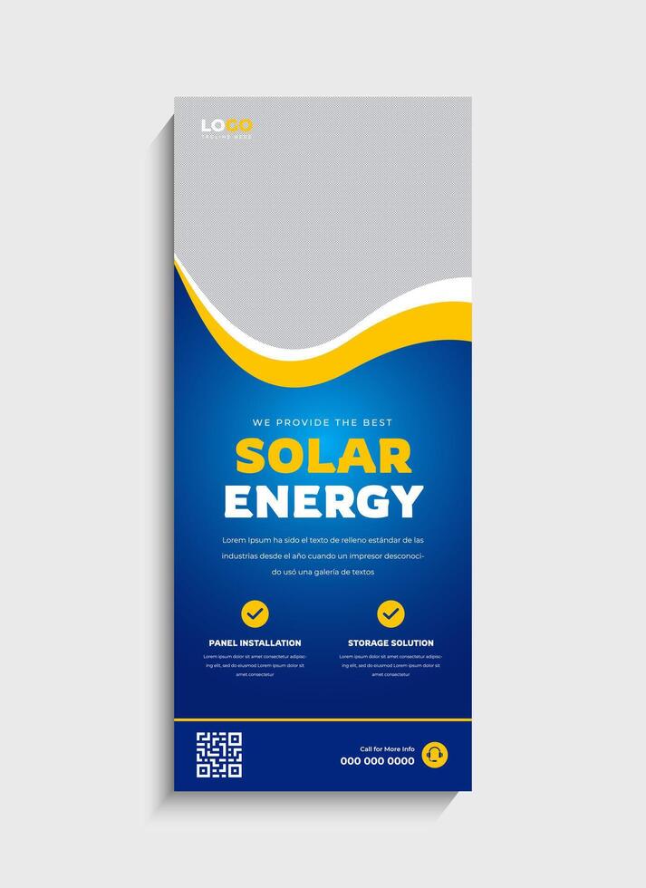 Solar Energy business standee roll up banner template vector