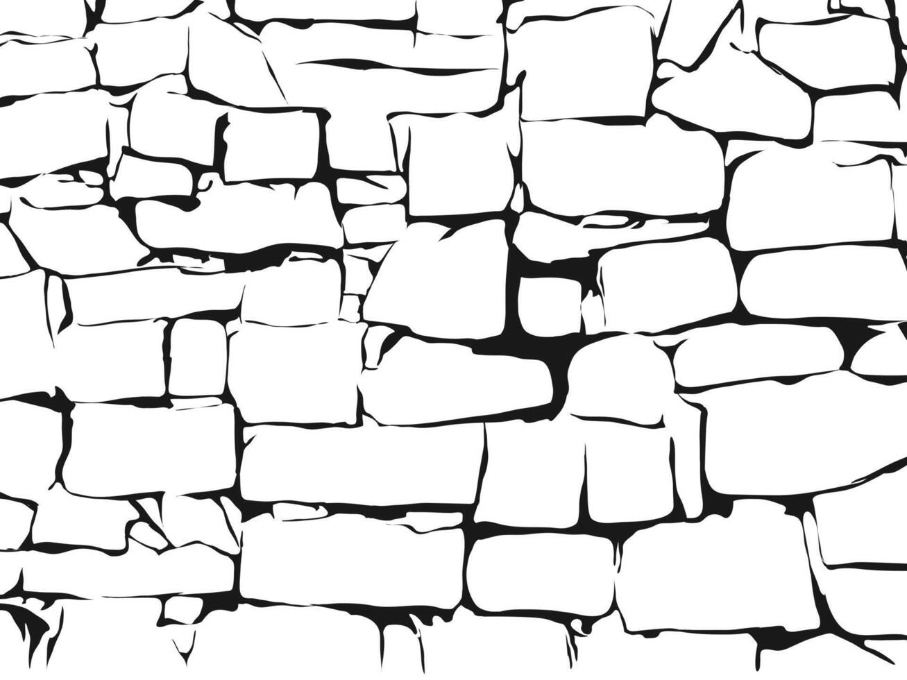 Abstract Black and white brick wall texture vector