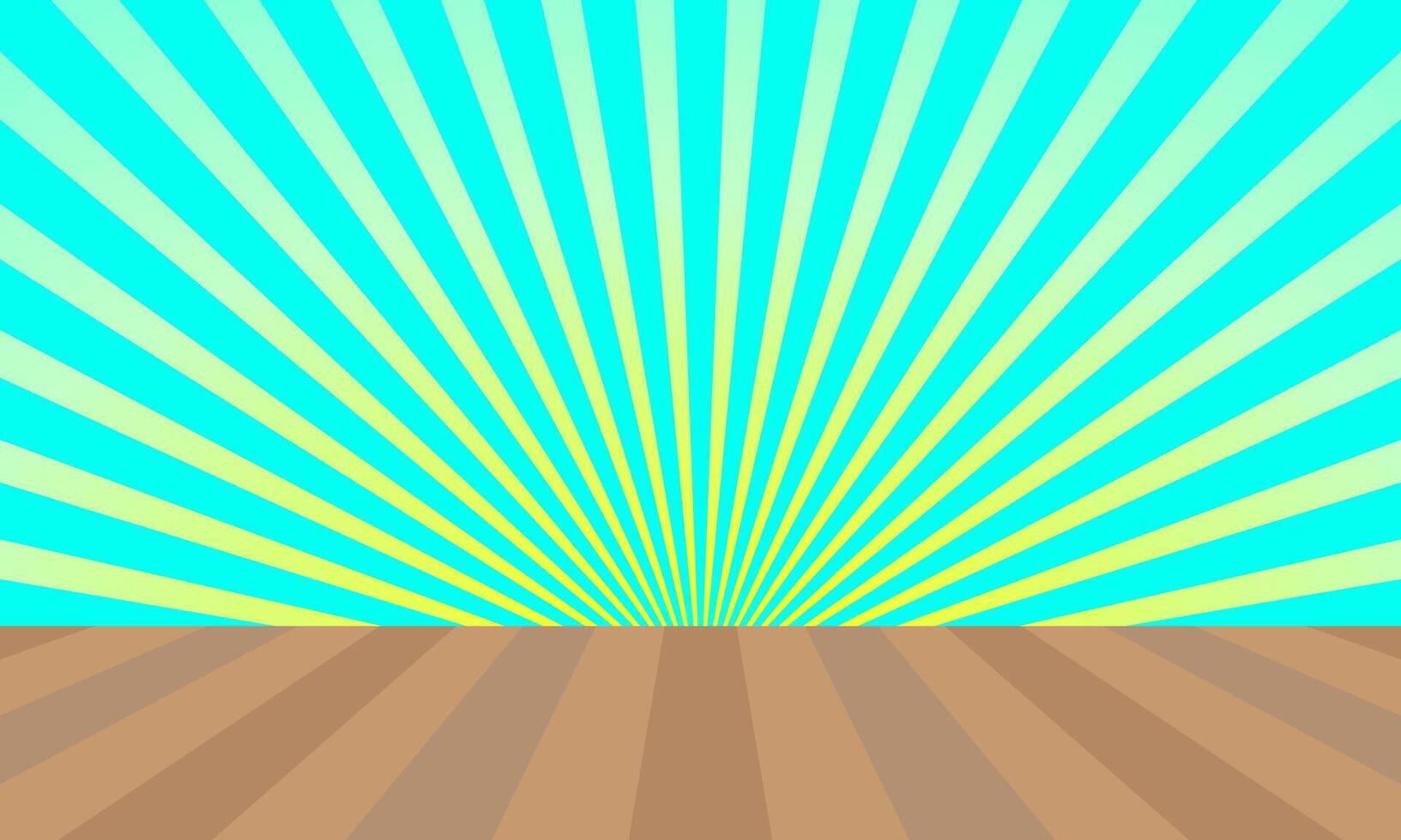 Green screen background with glowing wooden floor vector