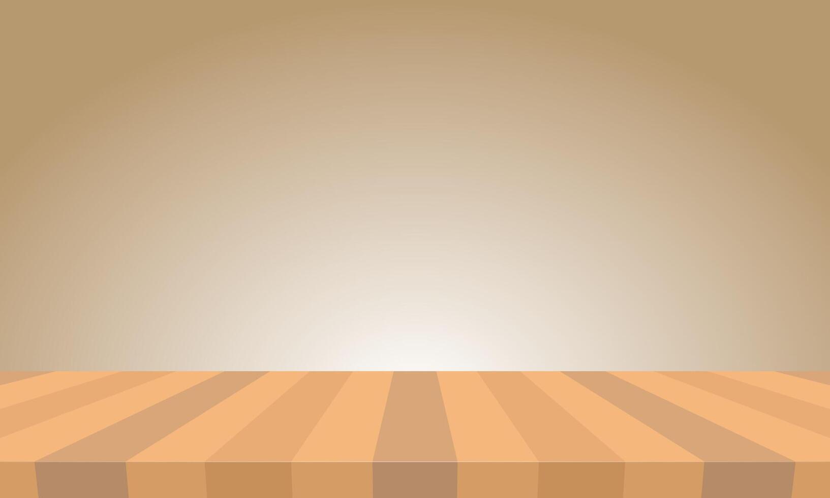 Hardwood parquet floor in an empty room with brown screen for displaying products or advertising. vector