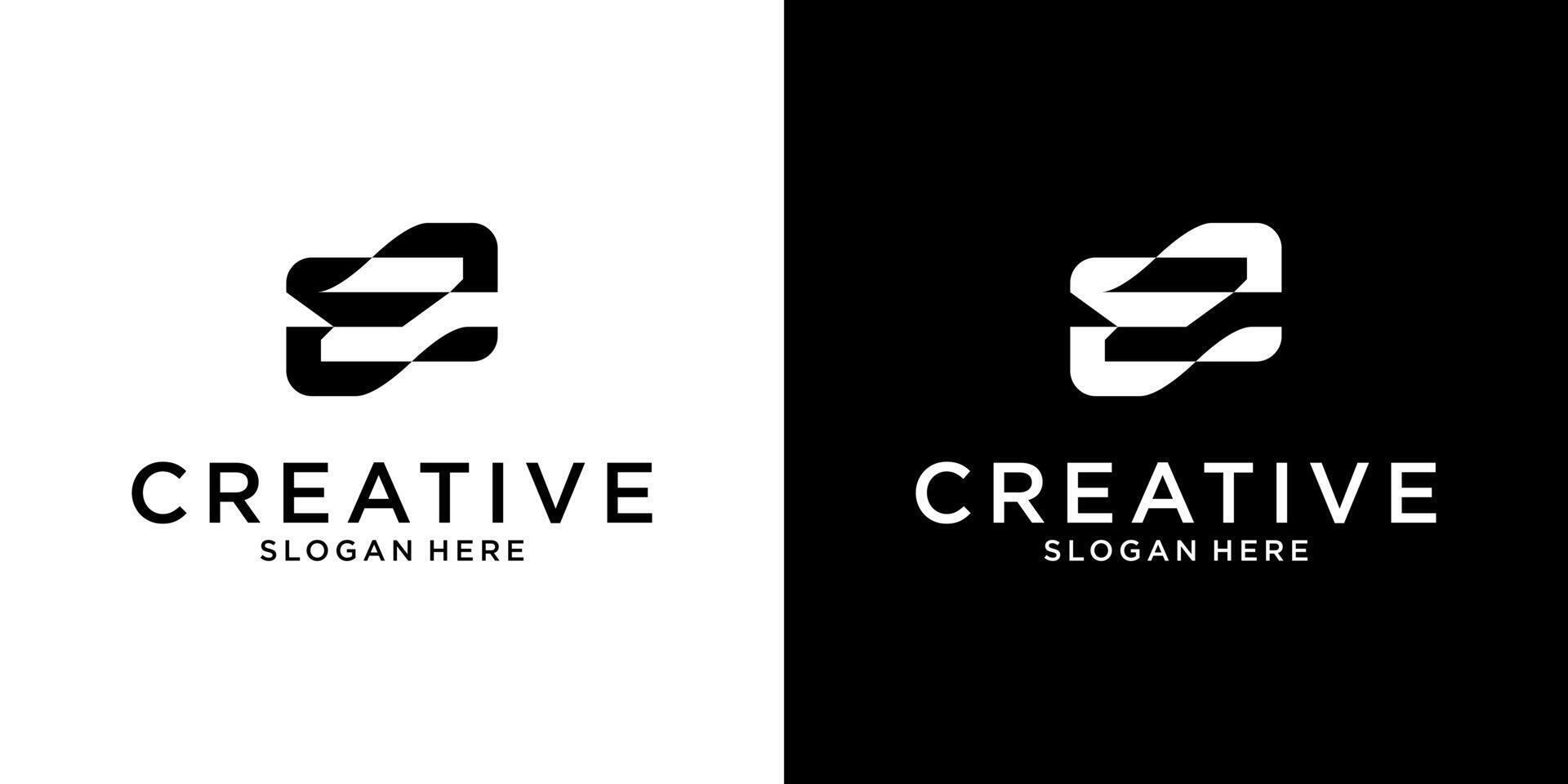 E or EE initial letter logo design concept vector