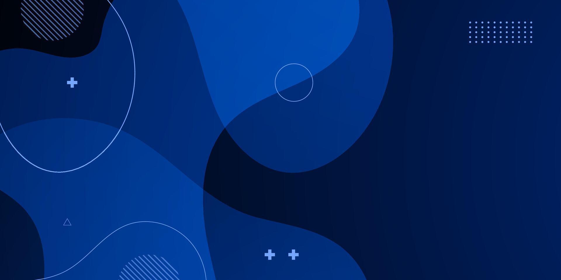Dark blue geometric business banner design. Creative banner design with wave shapes and lines for template. Simple design on dark horizontal banner. vector