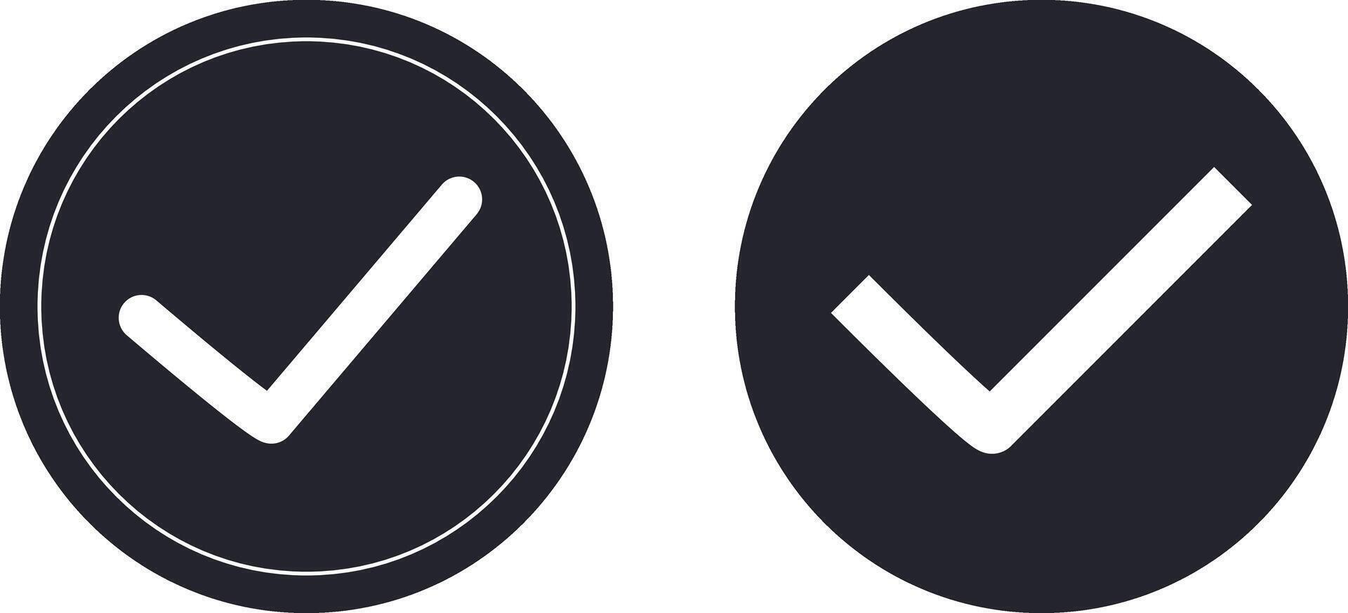 black check mark icon set. Check mark. vector