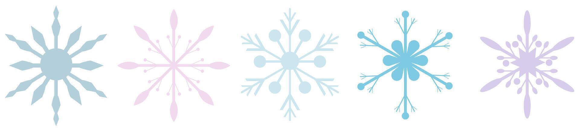 snowflakes element, winter icons, snowflakes set, crystal elements. vector