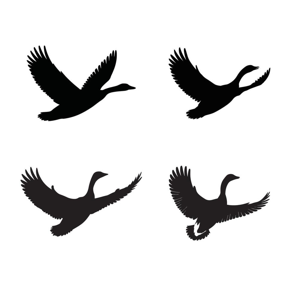 Silhouette of Flying Goose vector