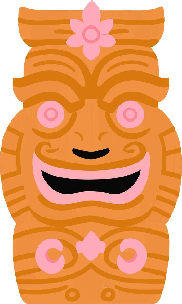 Cocktail Polynesia Mask Totem Exoticism vector