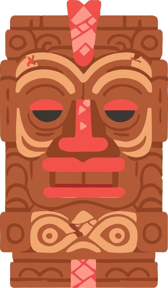 Tiki Adventure Tradition Totem Wood vector
