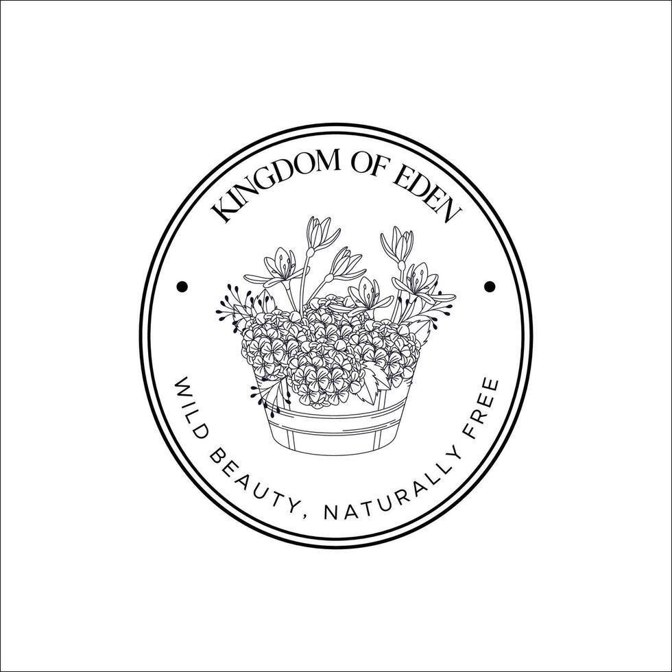 Unique Floral Emblem Designs vector