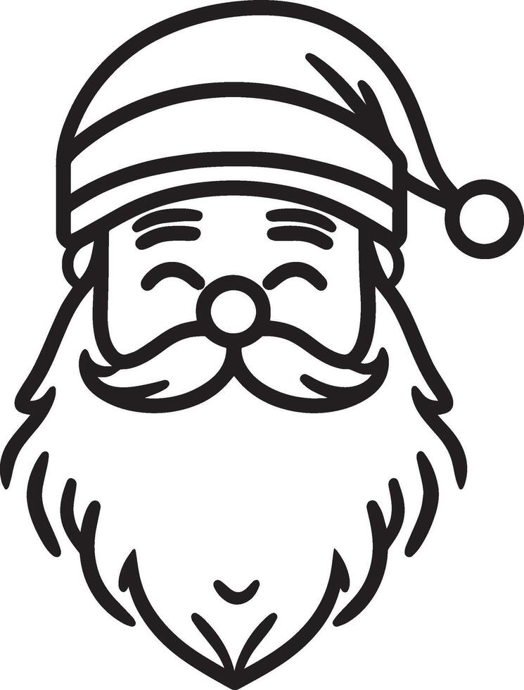 Santa Claus clean simple linear outline black vector