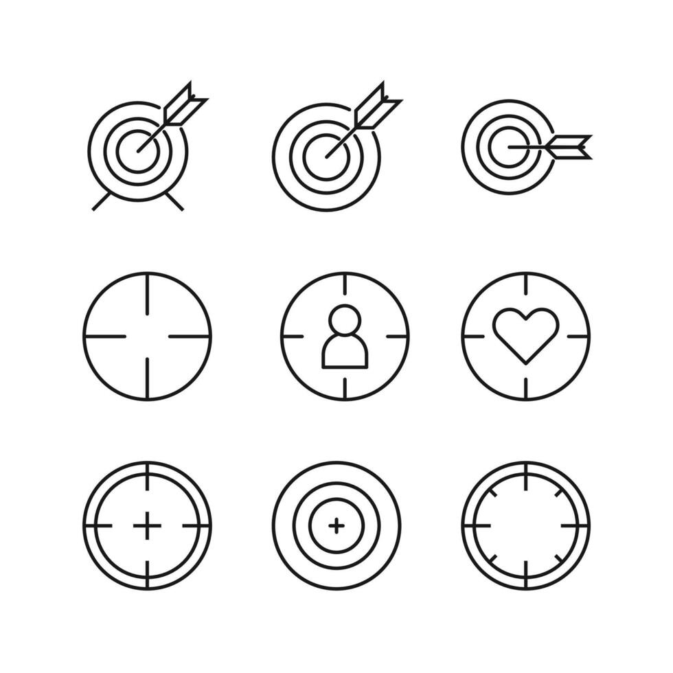Editable Set Icon of Target, illustration isolated on white background. using for Presentation, website or mobile app vector