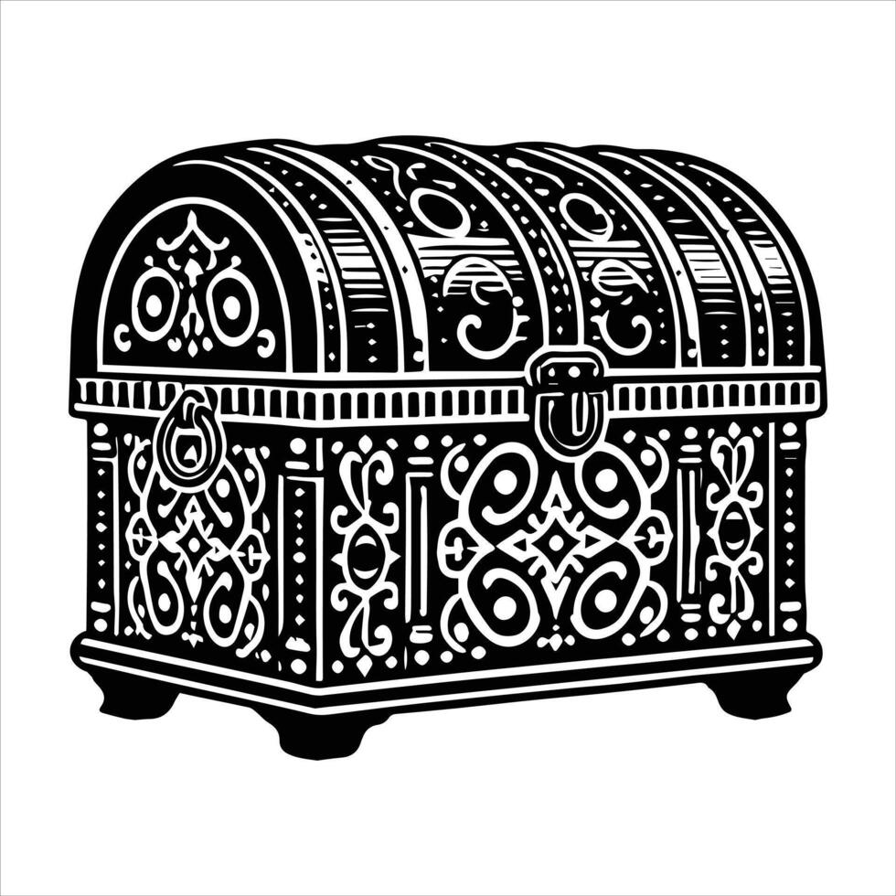 Cartoon Pirate Chest Full of Riches vector
