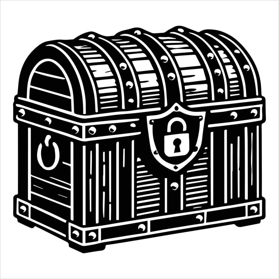 Pirate Chest with Coins and Gems Clipart vector